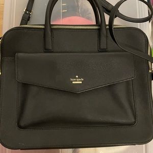 Kate Spade Black Leather Laptop Bag